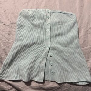 Abercrombie & Fitch Light blue button up crop top